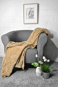 Одеяло Jilda-Tex Плюшевое Однотонное Покрывало Однотонный (Бежевый) - Фото 1