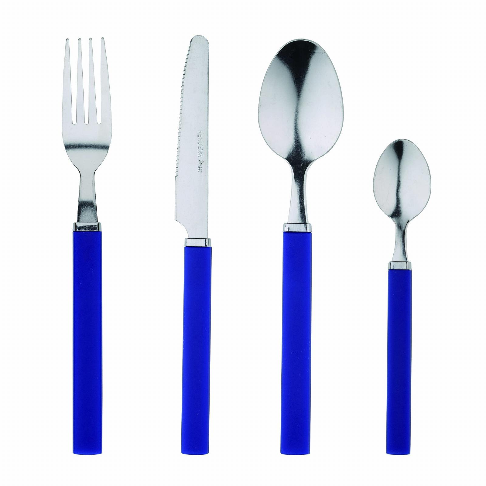 Набор столовых приборов Renberg Funny 24 предмета нержавеющая сталь синий, фото №1 Набор столовых приборов Renberg Funny 24 предмета нержавеющая сталь синий, фото №1