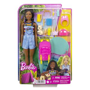 Кукла Mattel Barbie "It Takes Two! Camping" Playset с куклой Brooklyn, щенком и аксессуарами HDF74 - Фото 1
