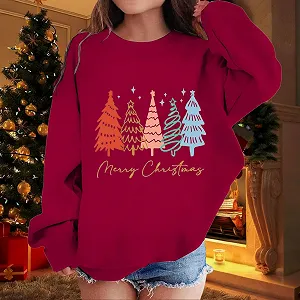 Пуловер для дівчат Повсякденна толстовка з принтом synthetic.ua - Фото 1