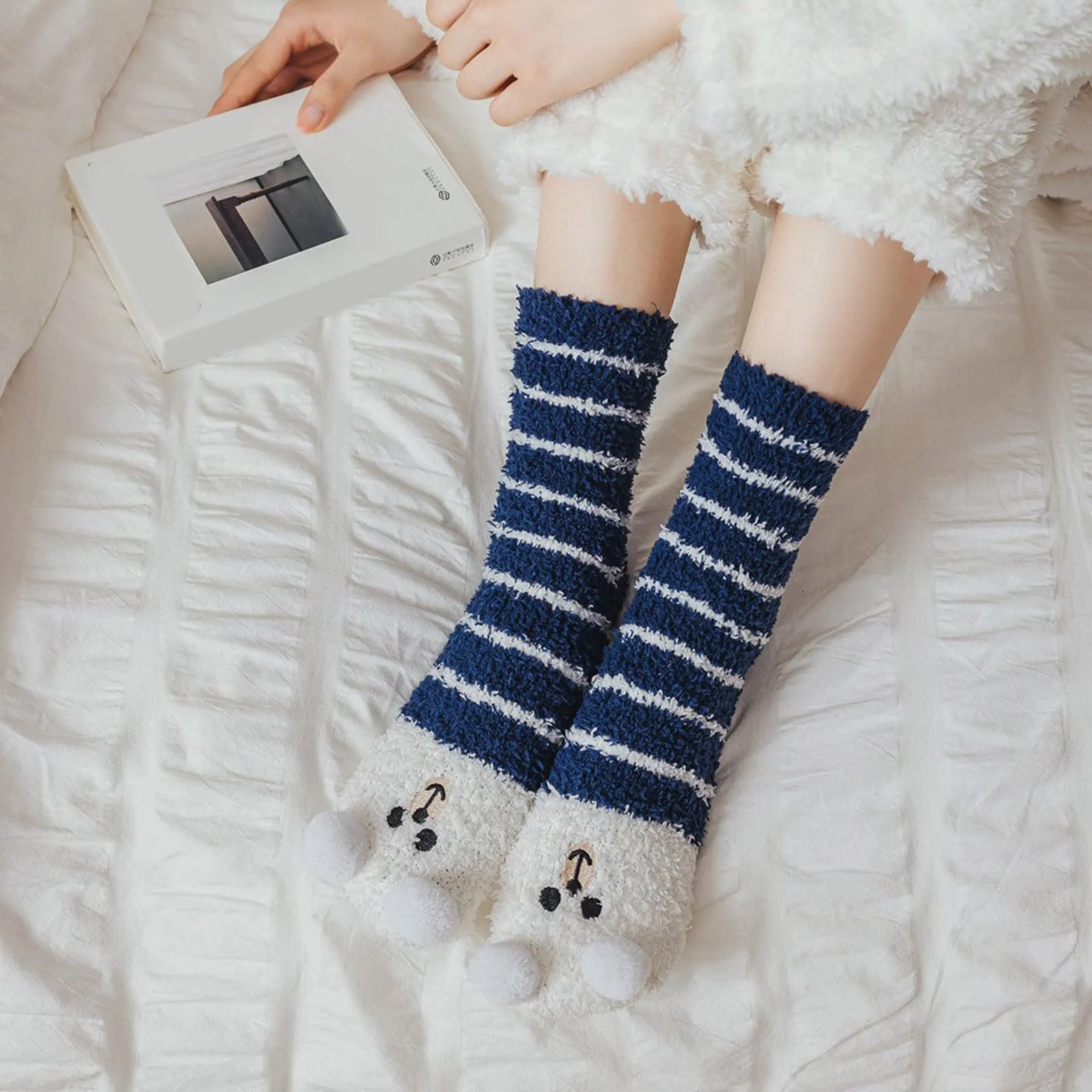 Пушистые носки для женщин и мужчин, Мягкие носки для сна, Черные носки Tractor 39-42, Спортивные носки из хлопка 35-38, фото №4