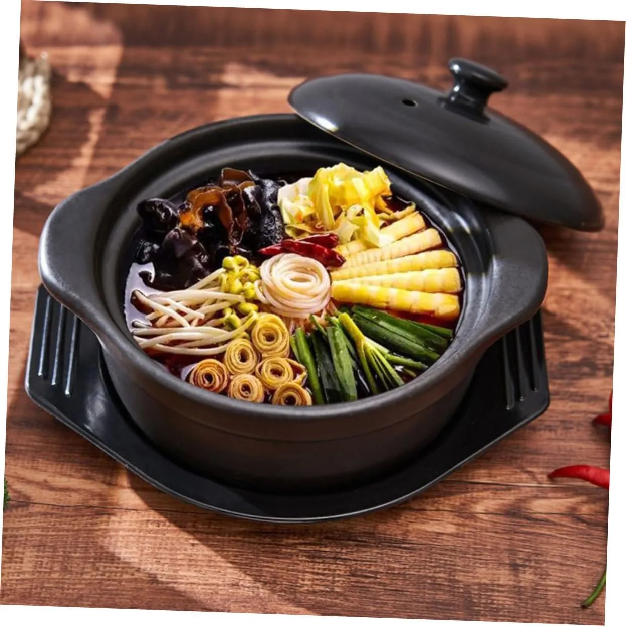 Кастрюля керамическая с крышкой для супа, тушения и риса высококачественная, фото №8