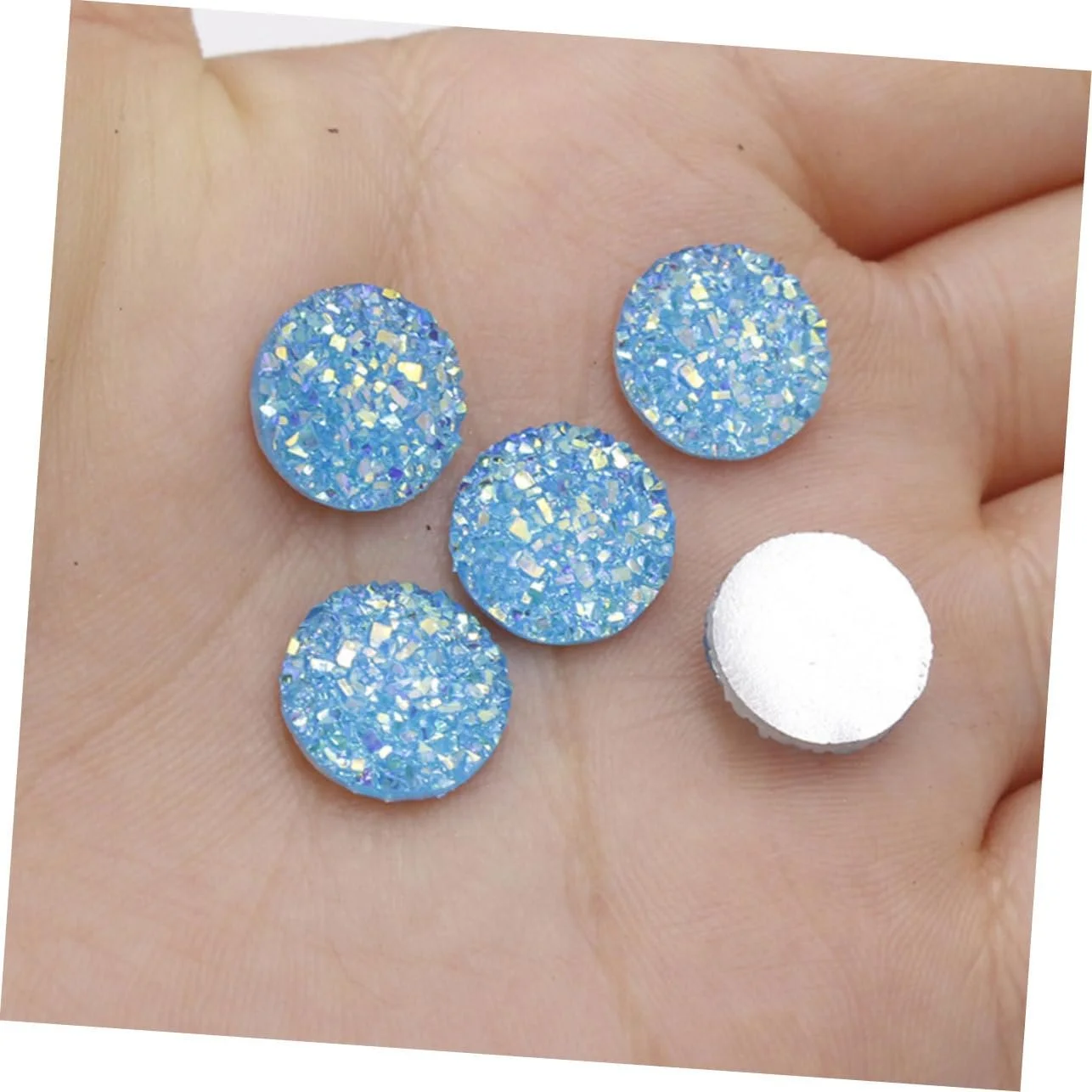 Стрази Круглі FOYTOKI Смола, набір 100 штук, випадкові кольори, фото №4