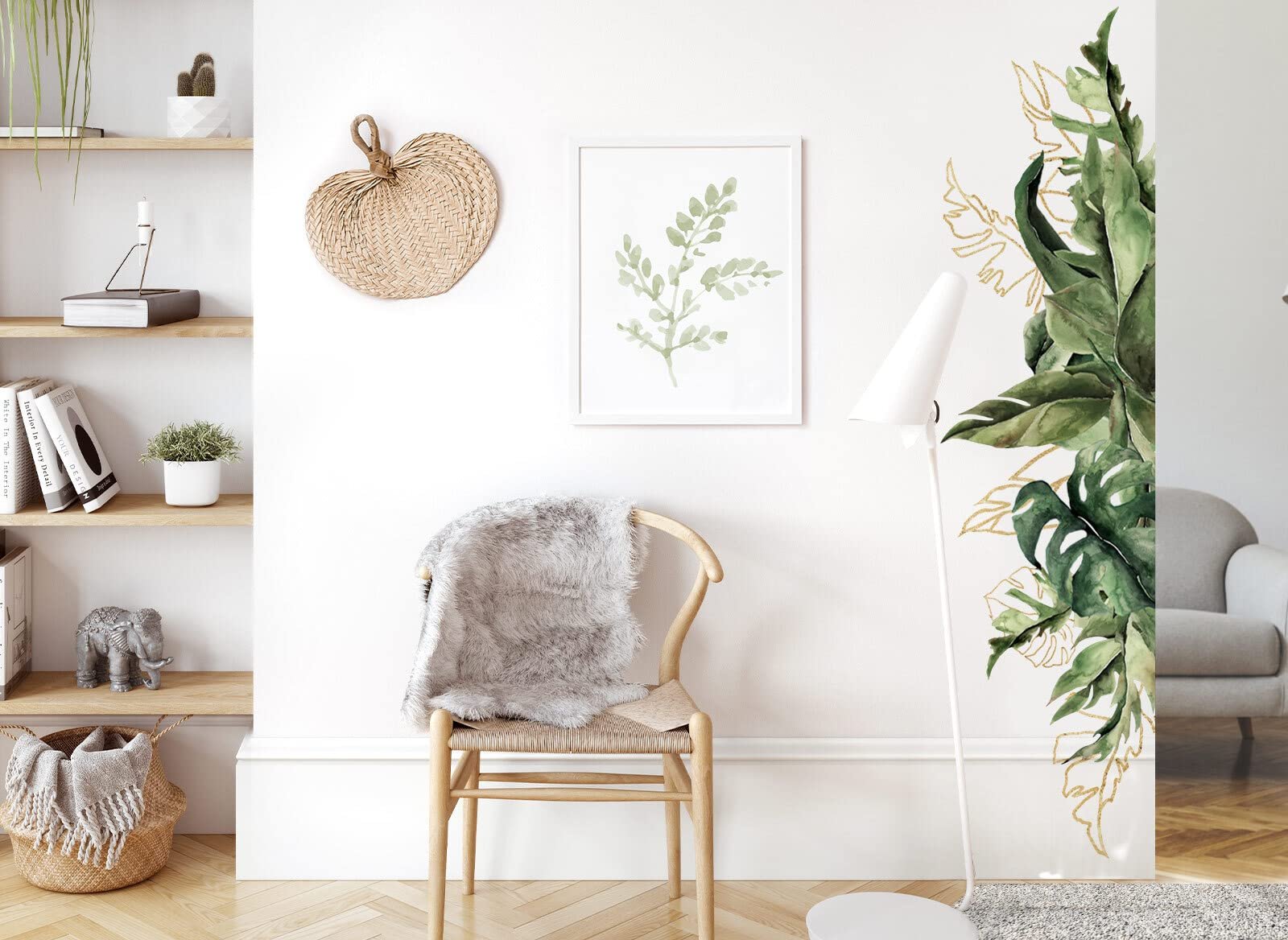 Настінна наклейка Grandora DL838-3 Tropical Leaves 128 x 32 см, фото №2