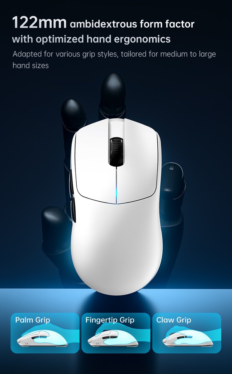 Комп'ютерна миша Machenike L9X1 White PAW3395 26000DPI 1000Hz Wired/2.4G/Bluetooth, фото №12