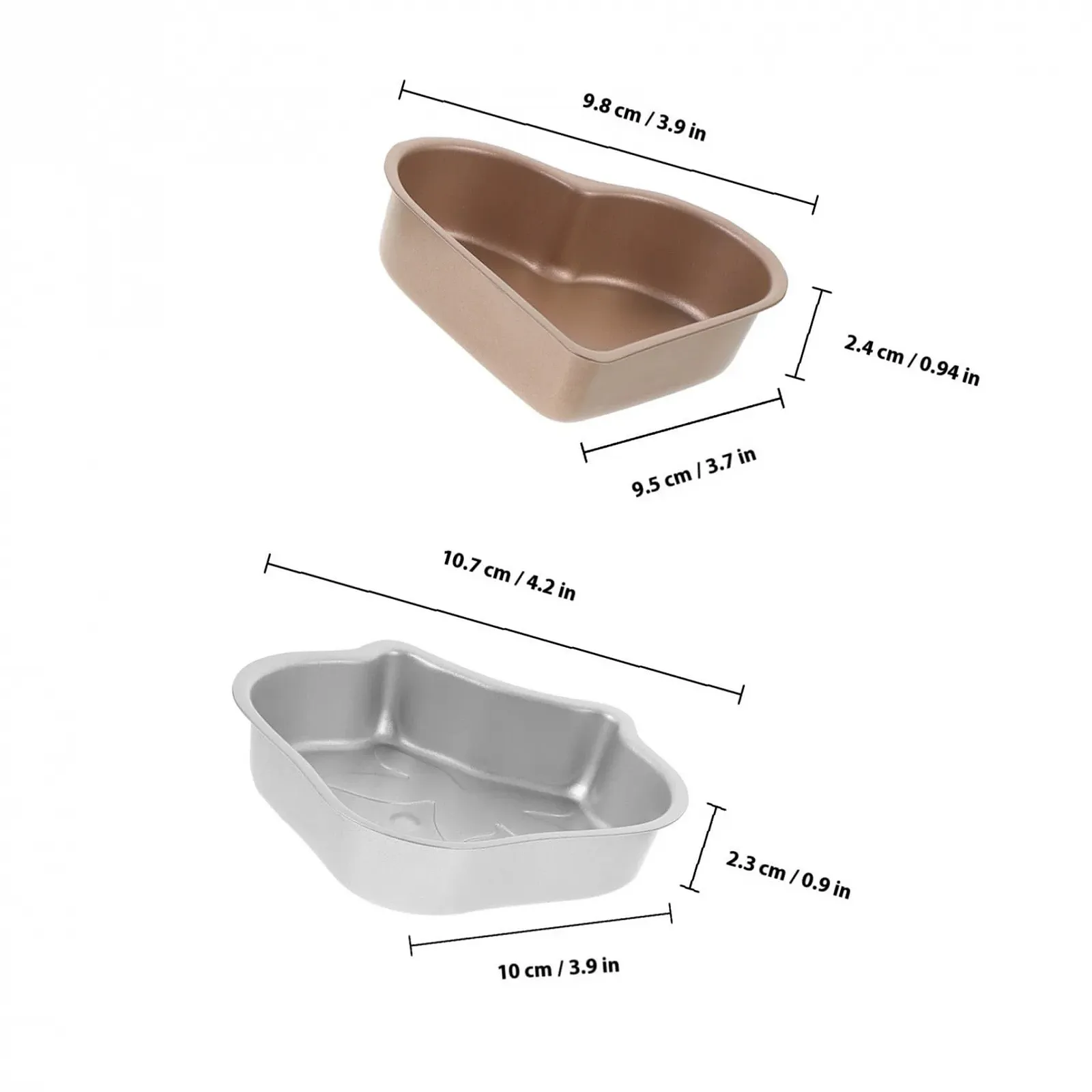 Форми для пудингу 3 шт. міні серцеподібні з високовуглецевої сталі з антипригарним покриттям, фото №2