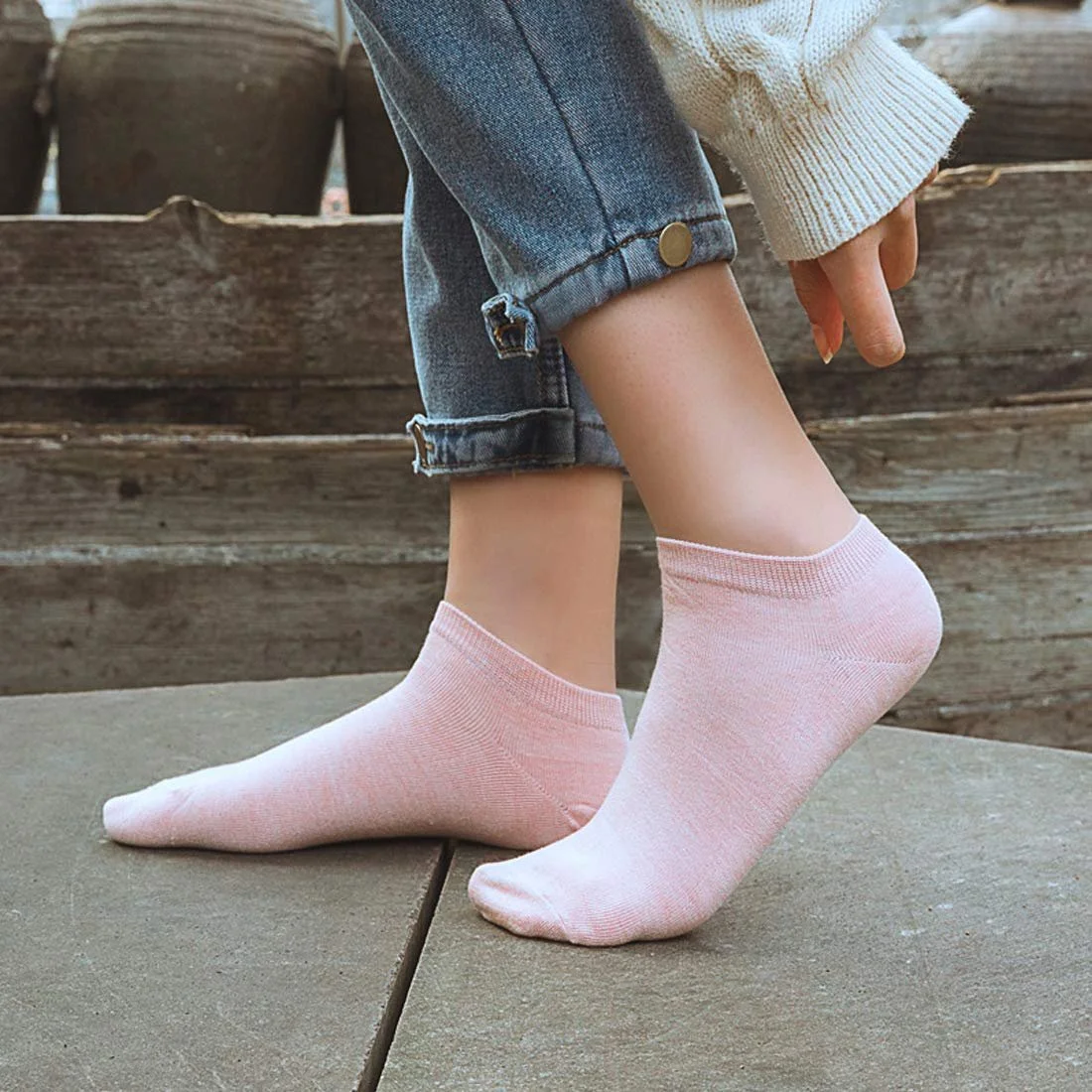 Жіночі шкарпетки-слідки короткі 5 пар Бамбукові, фото №2