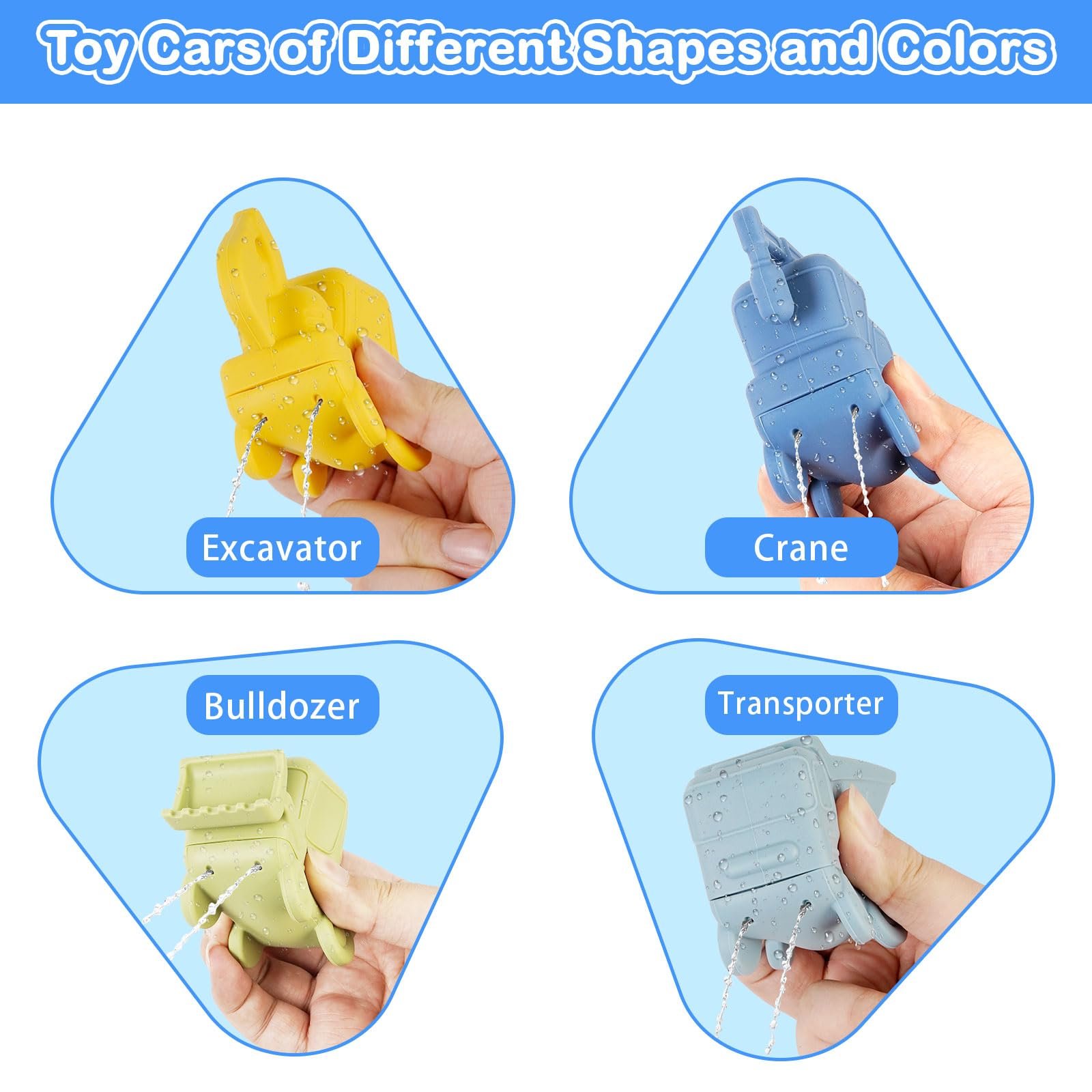 Іграшка для ванни Автомобіль Силіконові 15 шт Різнокольоровий, фото №5