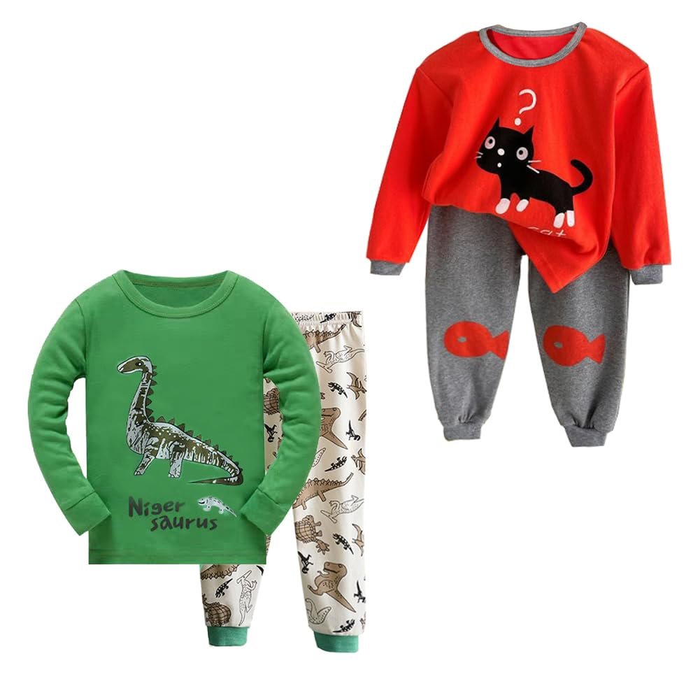 Комплект пижамный FedMois Детский для мальчиков 4 шт. С длинным рукавом 100% хлопок, фото №1