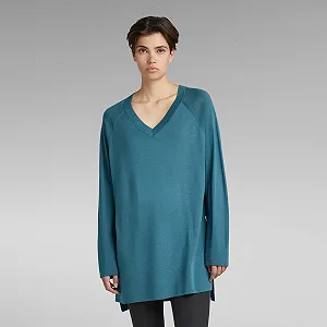 Женский джемпер G-Star RAW Oversized V Knit Синий - L - Фото 1