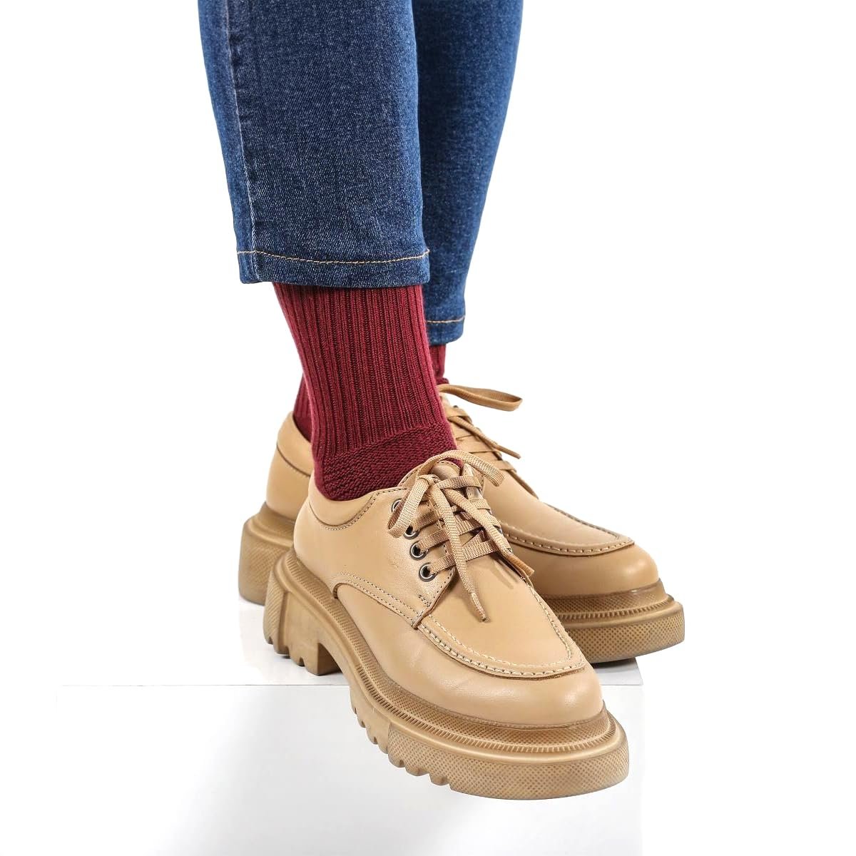 Бамбуковые носки для женщин - Набор 5 пар - Мягкие дышащие вязаные - Повседневные и формальные носки до икр - Разноцветные, UK 2-7, фото №7