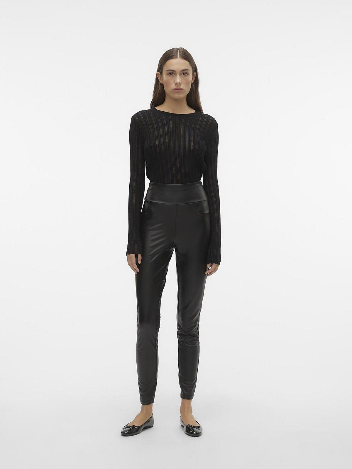 Леггинсы VERO MODA Vmsuella Jade Hw Coated Leggings Noos, искусственная кожа, фото №5