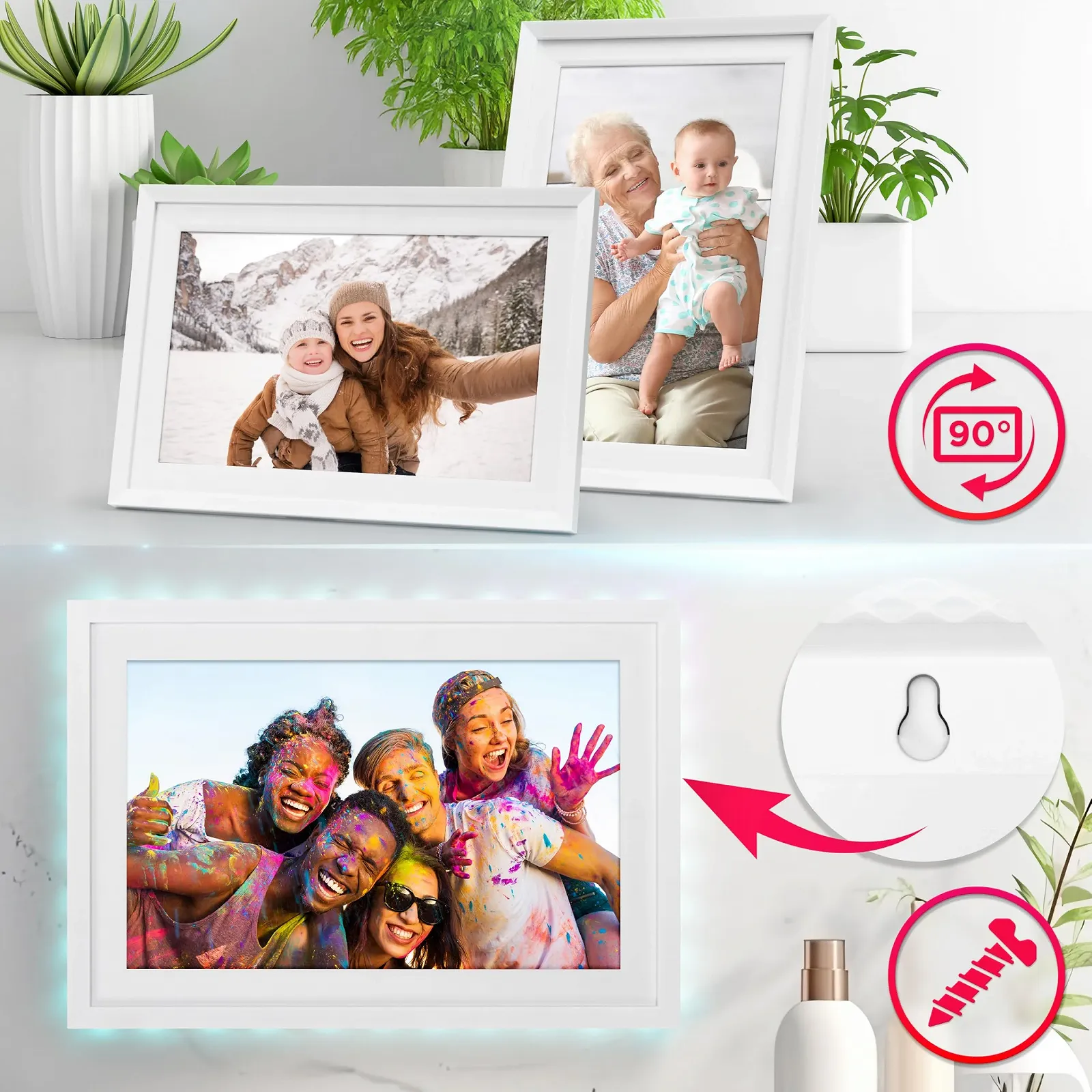 Цифровая фоторамка Duronic PF2A WE Frameo WiFi 32 GB 10 дюймов 800 x 1280 IPS Backlight White, фото №5