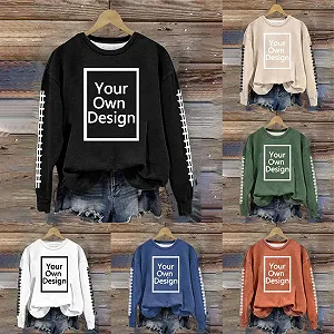 Женский свитшот с индивидуальным принтом Let Girls Design Yourself, с принтом спереди, эксклюзивная персонализация, топы с фотографией, текстом, логотипом, элементами бейсбола, рубашка с длинными рукавами synthetic.ua - Фото 1