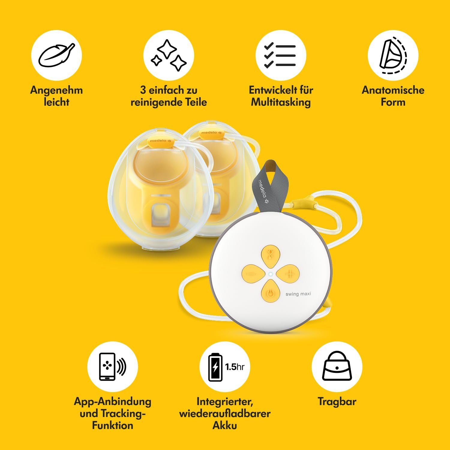 Молокоотсос электрический двойной Medela Swing Maxi Hands-Free, фото №3