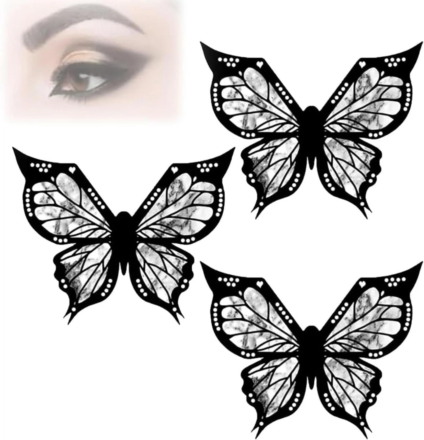 Трафарет для подводки глаз Butterfly, трафарет для макияжа глаз Butterfly, многоразовый, фото №1