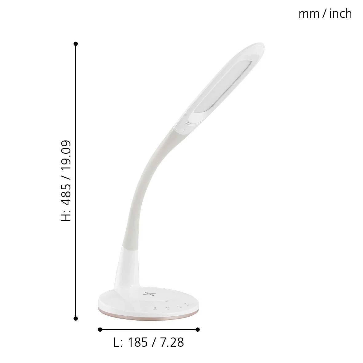 Настільна лампа EGLO Trunca LED з QI-зарядкою біла, фото №6