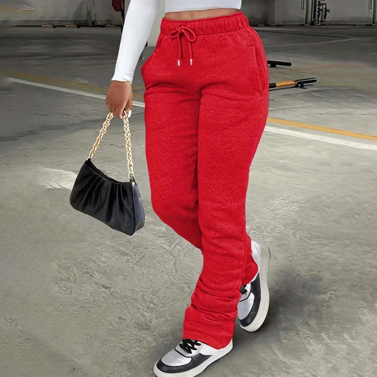 Штаны Женские Легкие повседневные с высокой эластичной талией, фото №2 Штаны Женские Легкие повседневные с высокой эластичной талией, фото №2