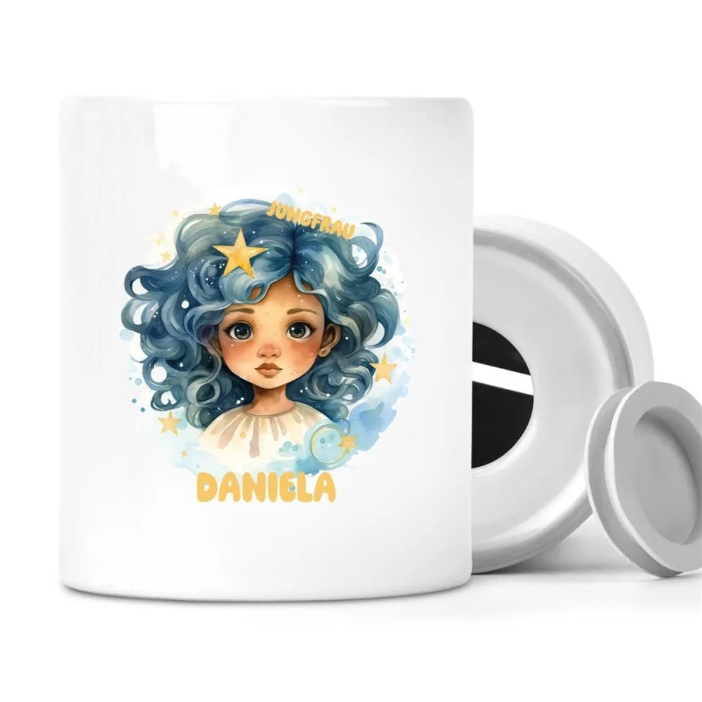 Скарбничка зі знаком зодіаку Діва 1 Персоналізована з ім'ям, фото №1