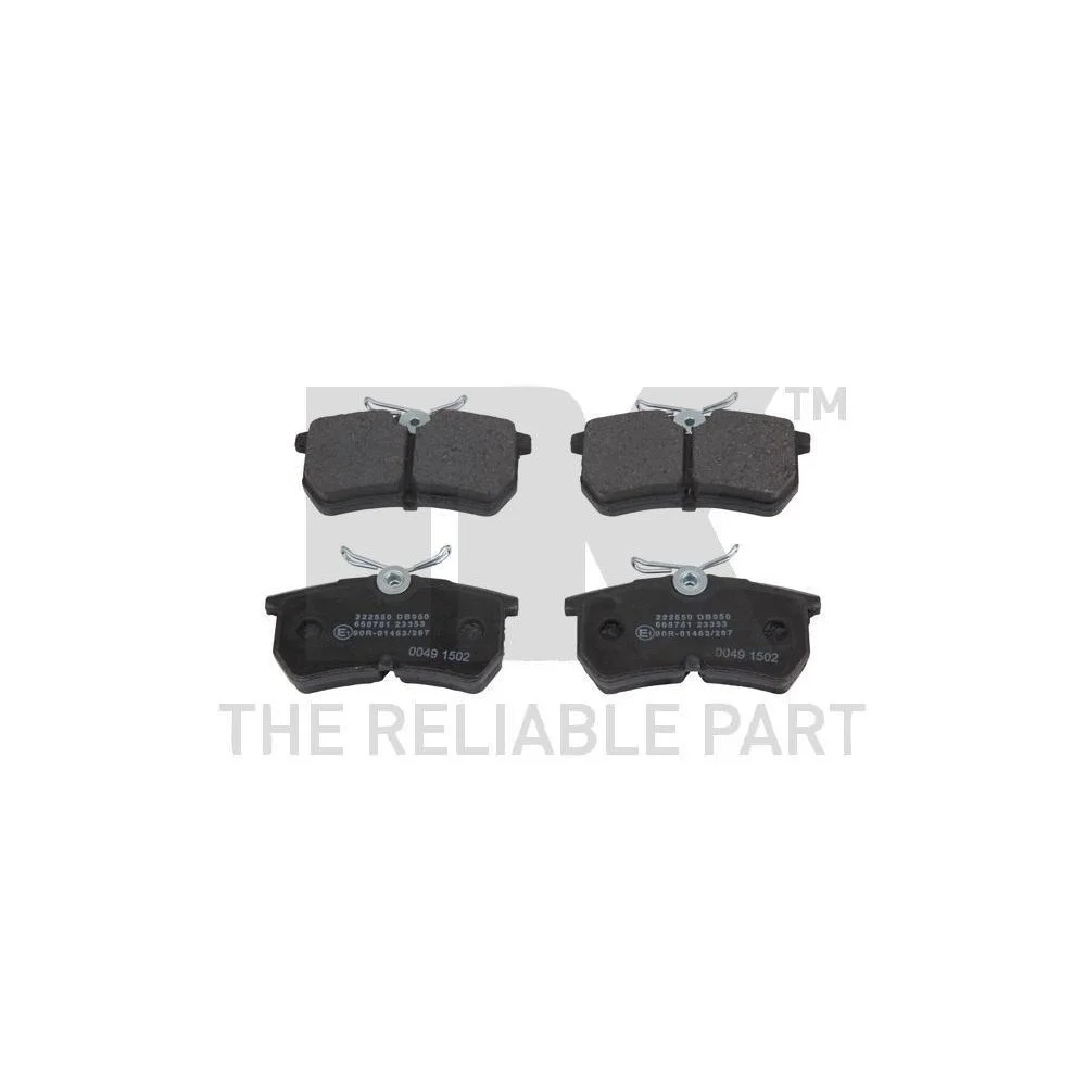 Комплект гальмівних колодок дискового гальма NK 222550 для FORD задня вісь, фото №1 Комплект гальмівних колодок дискового гальма NK 222550 для FORD задня вісь, фото №1