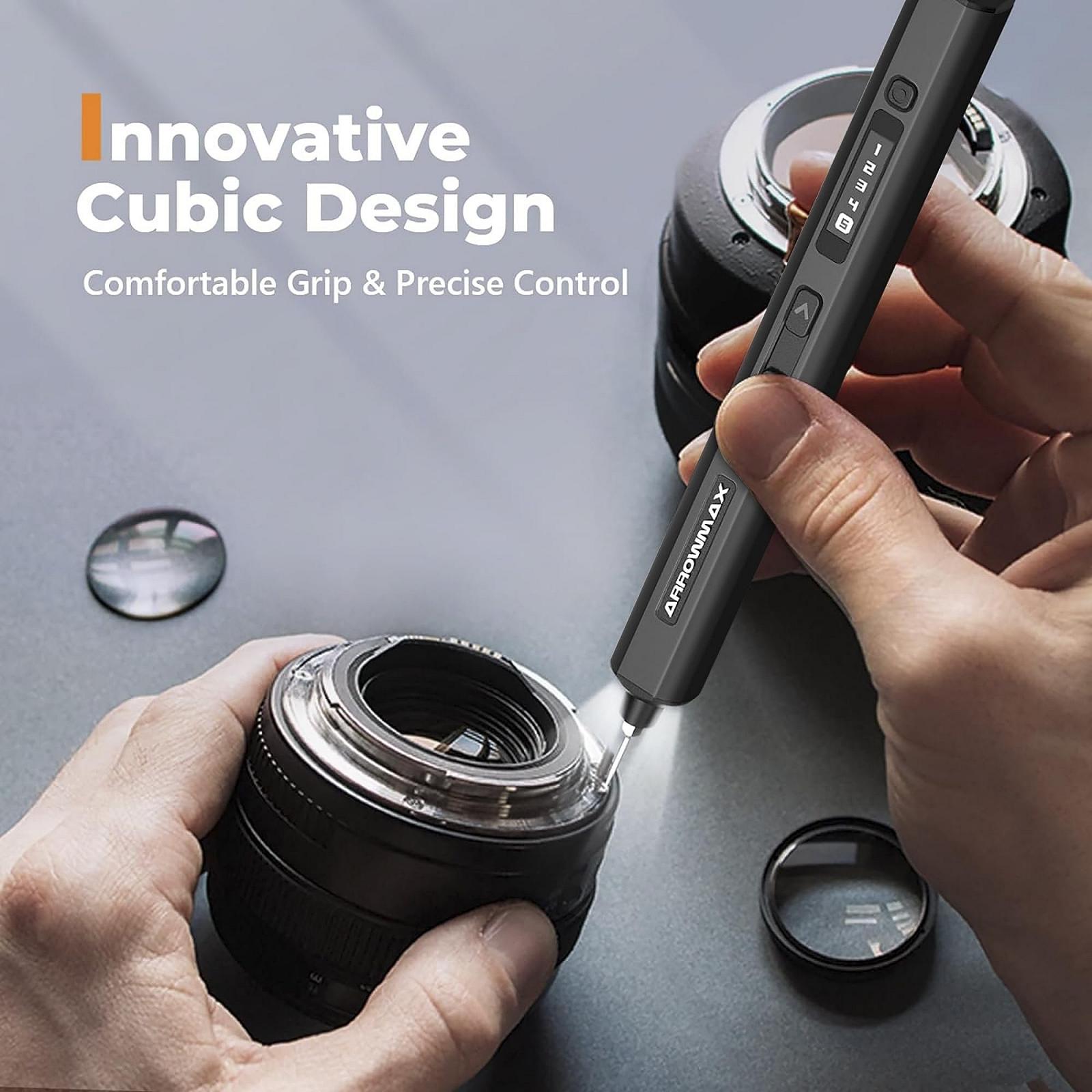 Електрична викрутка ARROWMAX SES Ultra 74 в 1 з 70 магнітними бітами, 5 режимами крутного моменту, для телефону, чорна, фото №5 Електрична викрутка ARROWMAX SES Ultra 74 в 1 з 70 магнітними бітами, 5 режимами крутного моменту, для телефону, чорна, фото №5