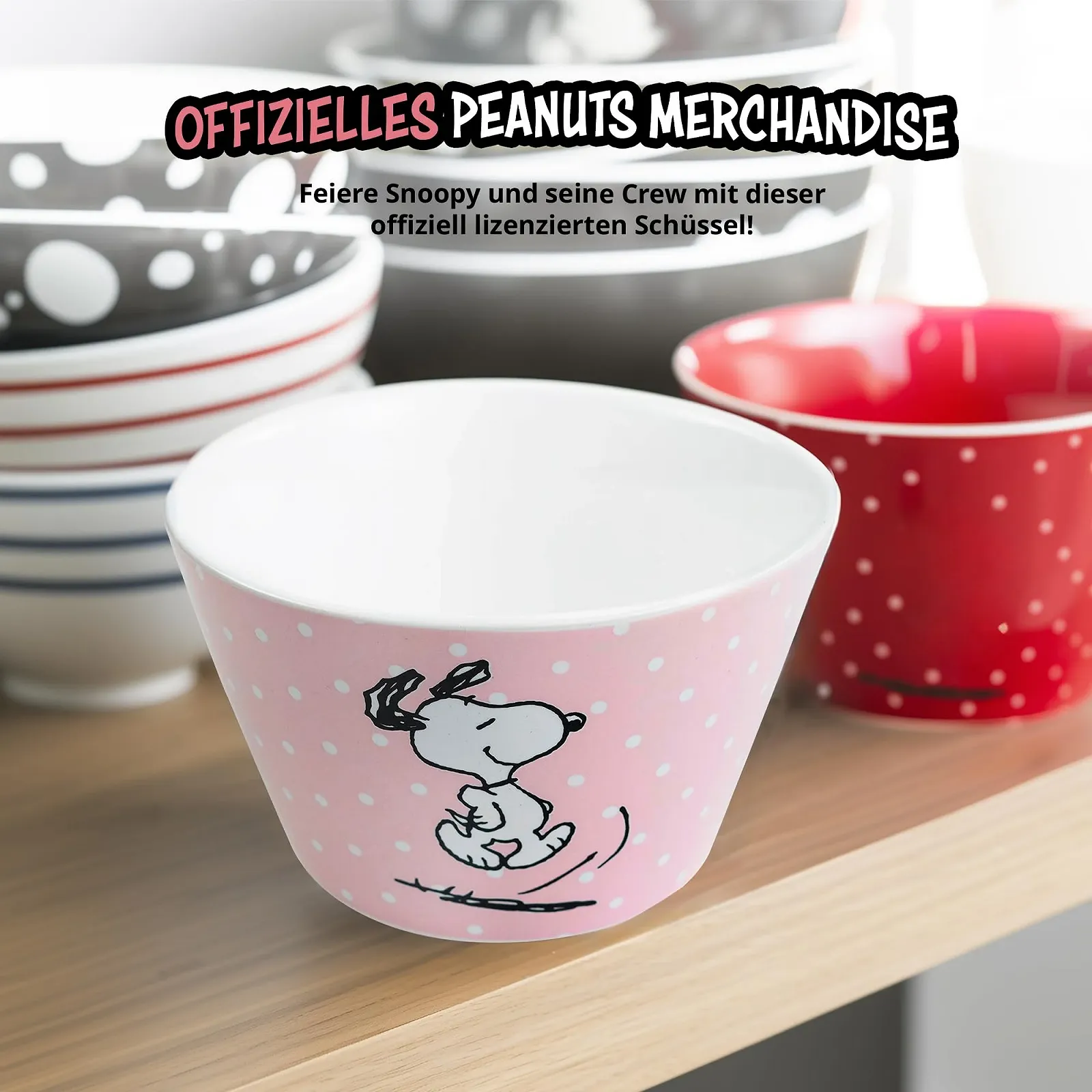 Миска United Labels The Peanuts Snoopy 500 мл Розовая в горошек, фото №6