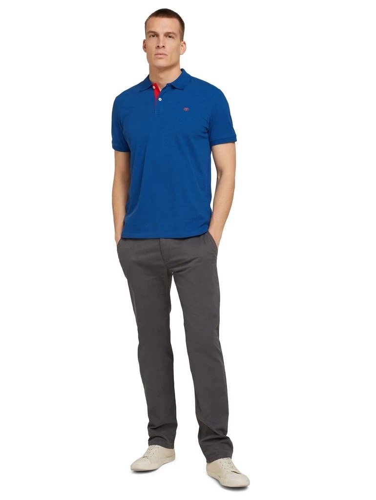 Поло basic polo with contrast 1027713XX1011132 Tom Tailor Синій S, фото №4