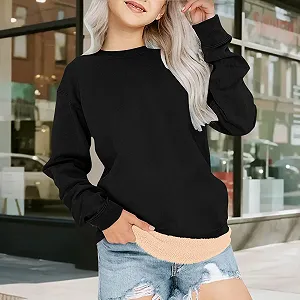 Джемпер Generisch для девочек, теплый, с флисовой подкладкой, зимний, с длинными рукавами, флисовая подкладка, круглый вырез, термо-джемпер, свитер, теплый зимний костюм для бега synthetic.ua - Фото 1