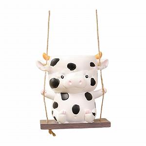 Підвісний вазон Фігурка корови з полістоуну на гойдалці - Фото 1