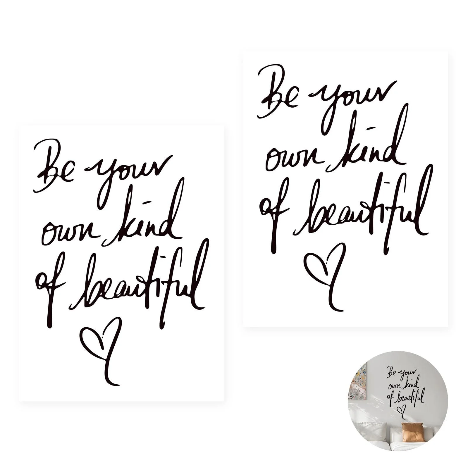 Наклейки на стіну Motivational Sayings Quotes Black 2 шт., фото №1