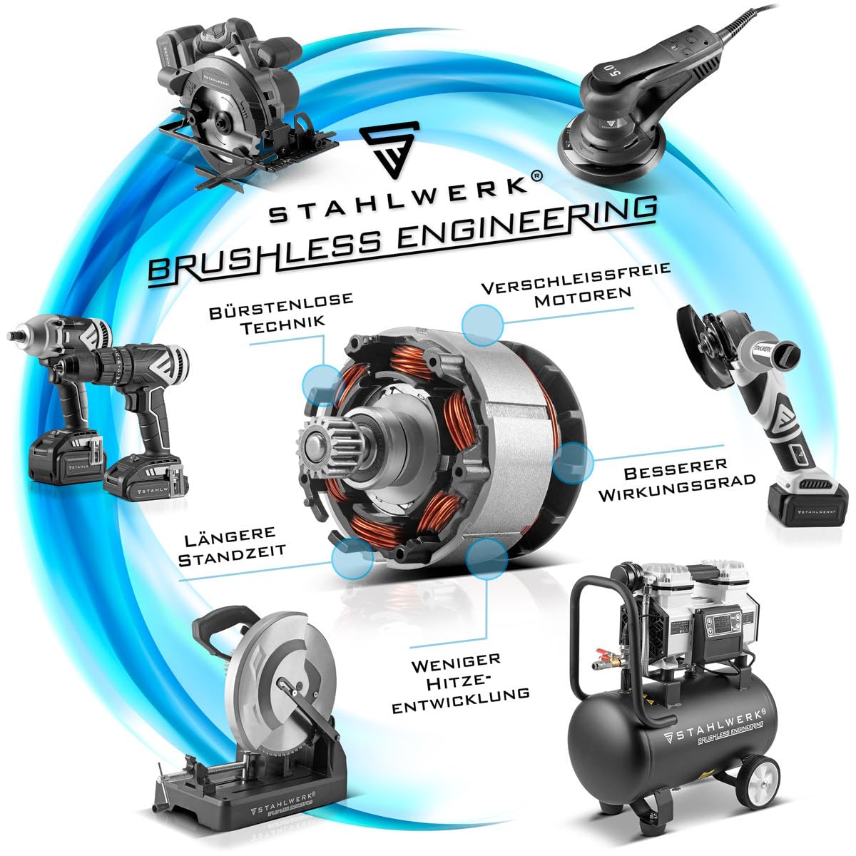 Акумуляторний ударний дриль Шурупокрут STAHLWERK Brushless ASB-20 ST Solo 20 Вольт система, фото №6