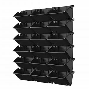 Вертикальний настінний органайзер для рослин TWSOUL 18 кишень Набір 18 шт. Чорний - Фото 1
