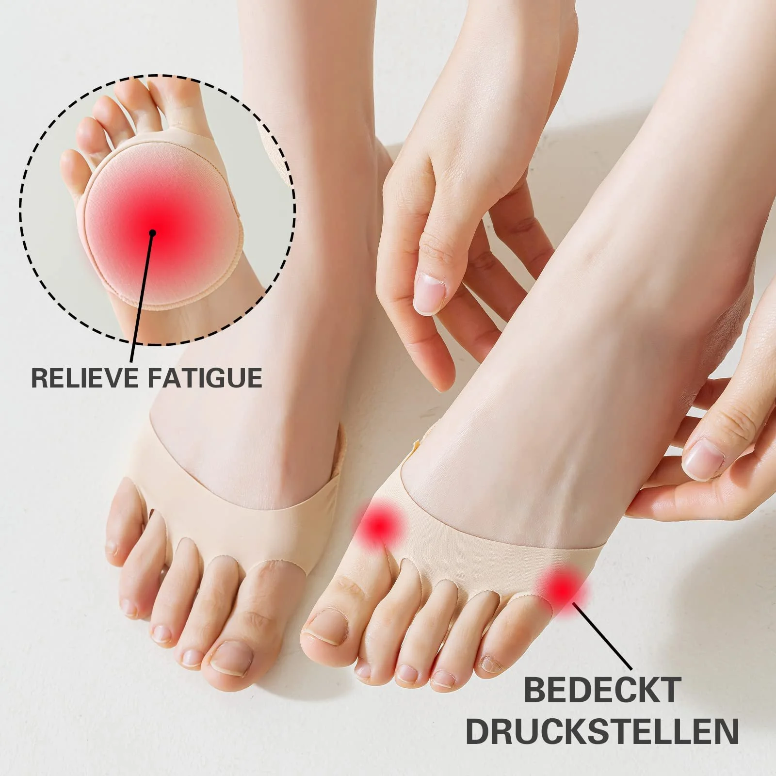 Шкарпетки Caudblor, 6 пар, жіночі, для пальців, невидимі, розмір 36-39, 39-42, фото №2