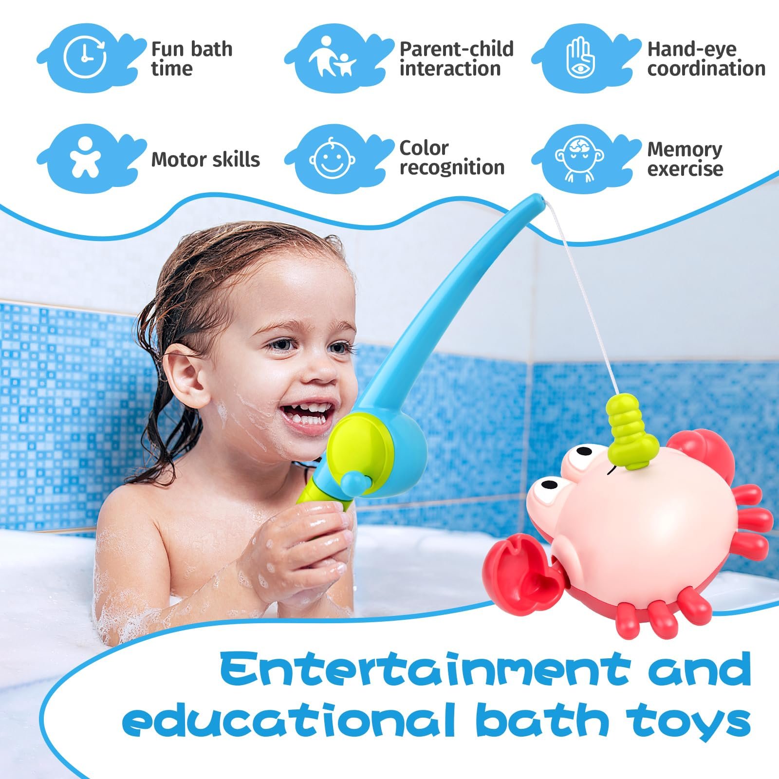 Игрушка для ванны заводная Магнитная рыбалка, фото №5