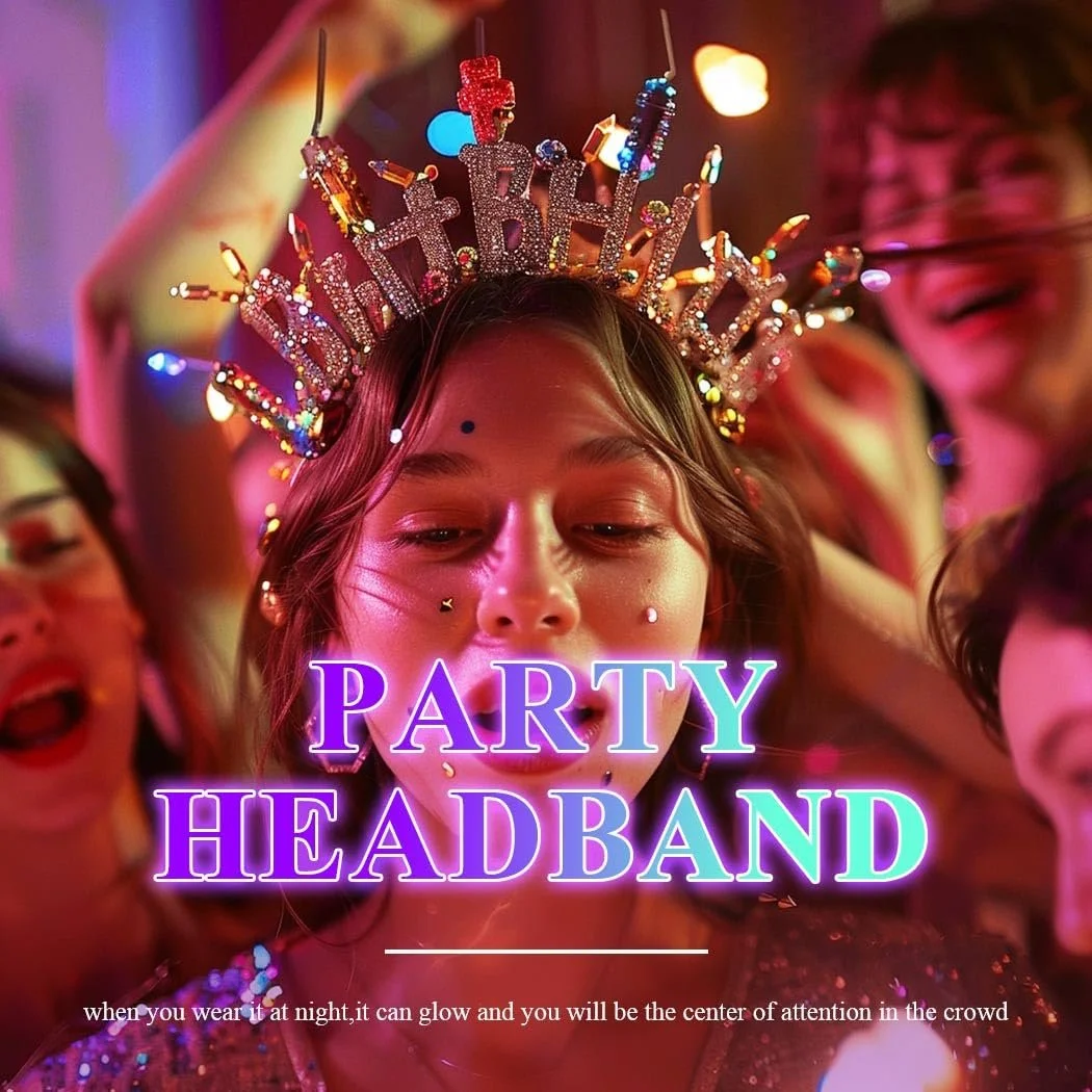 Обруч на голову Свiтиться З Днем народження LED, фото №5