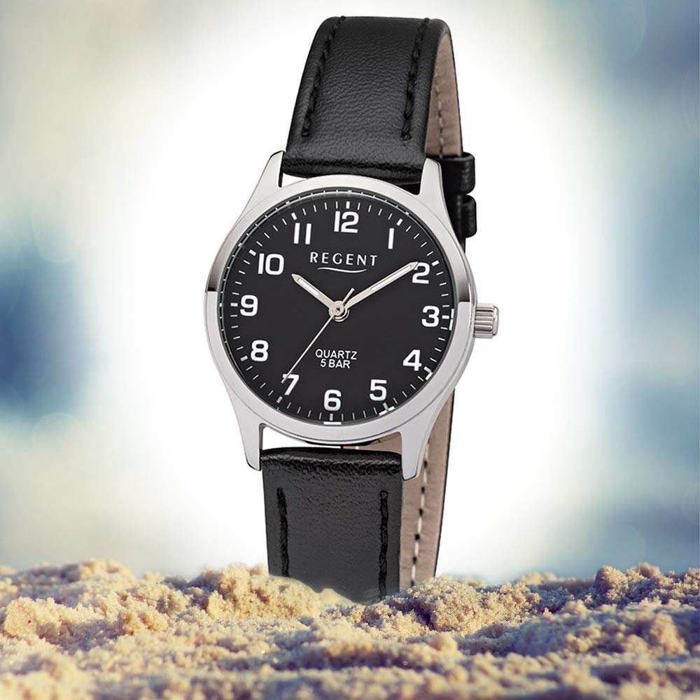 Женские часы Regent Elegant Analogue UR2113416, кожаный ремешок, черный циферблат, кварцевый механизм, черный ремешок, фото №4 Женские часы Regent Elegant Analogue UR2113416, кожаный ремешок, черный циферблат, кварцевый механизм, черный ремешок, фото №4