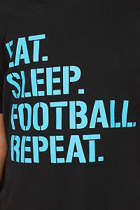 Комплект піжами The PyjamaFactory Бавовна Eat Sleep Football Repeat для хлопчиків, з шортами, унісекс synthetic.ua - Фото 1