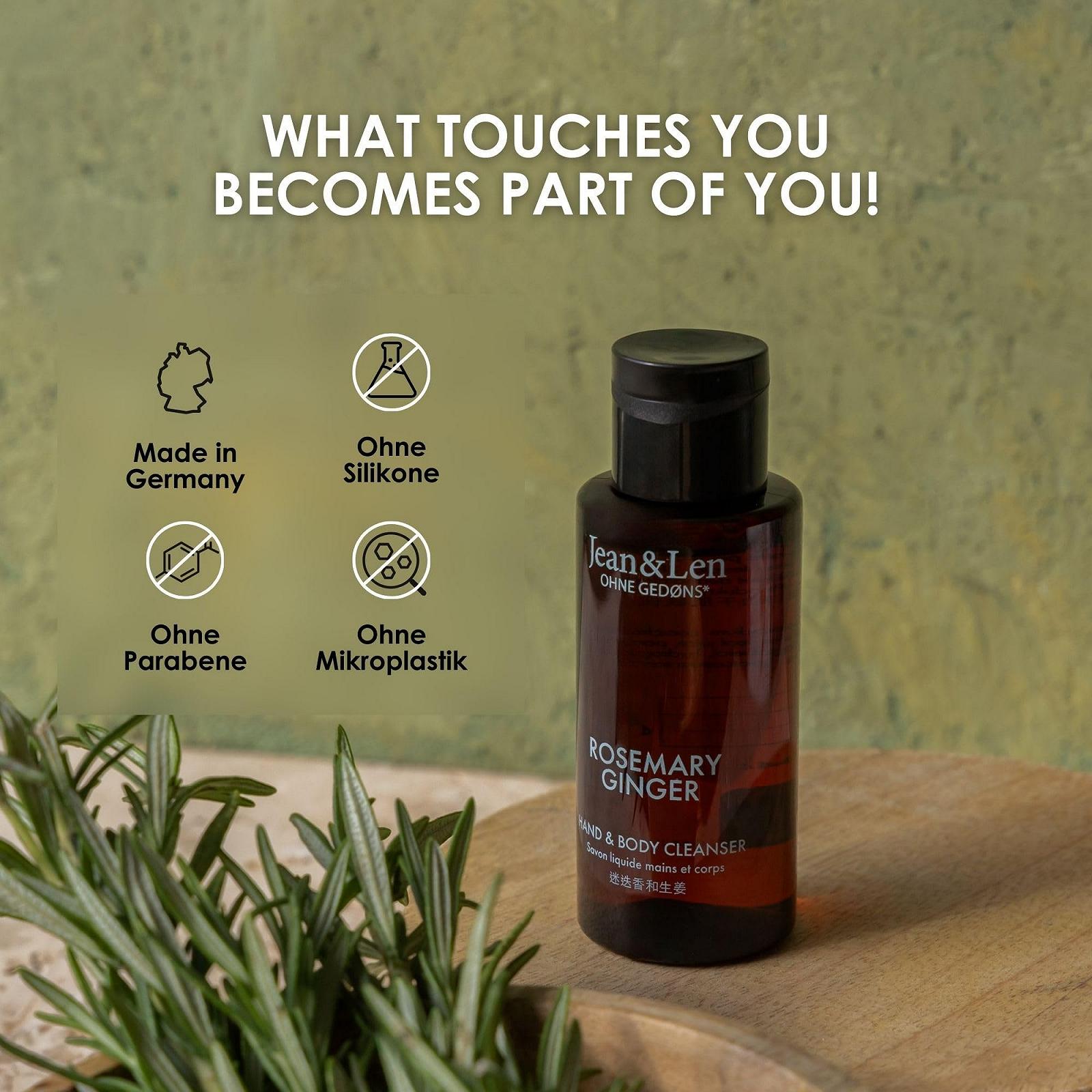 Засіб для миття рук та тіла Jean & Len Rosemary & Ginger міні 50 мл, фото №5