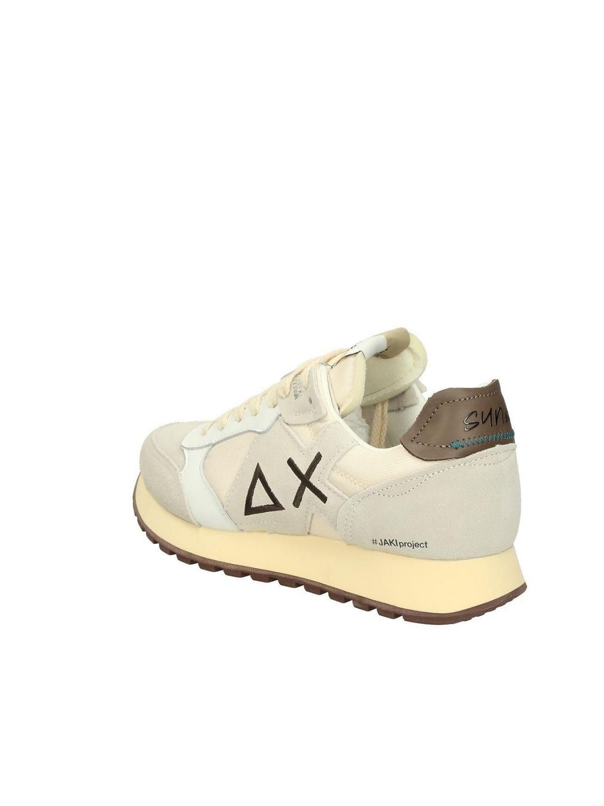 Кросівки SUN68 Retro Білий, бежевий і зелений колір, гумова підошва 'Run Faster', фото №2