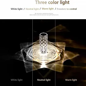 Настільна лампа Ausolee LED Кристалічна Акриловий діамант Сенсорна Димер [16 кольорів та 4 режими] з пультом дистанційного керування RGB synthetic.ua - Фото 1