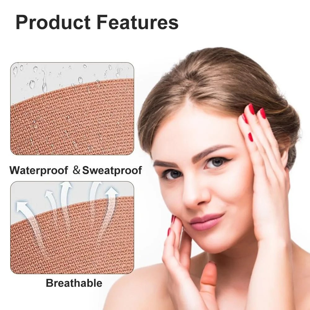 Лента для подтяжки лица Бежева, 2,5 см x 5 м, фото №3