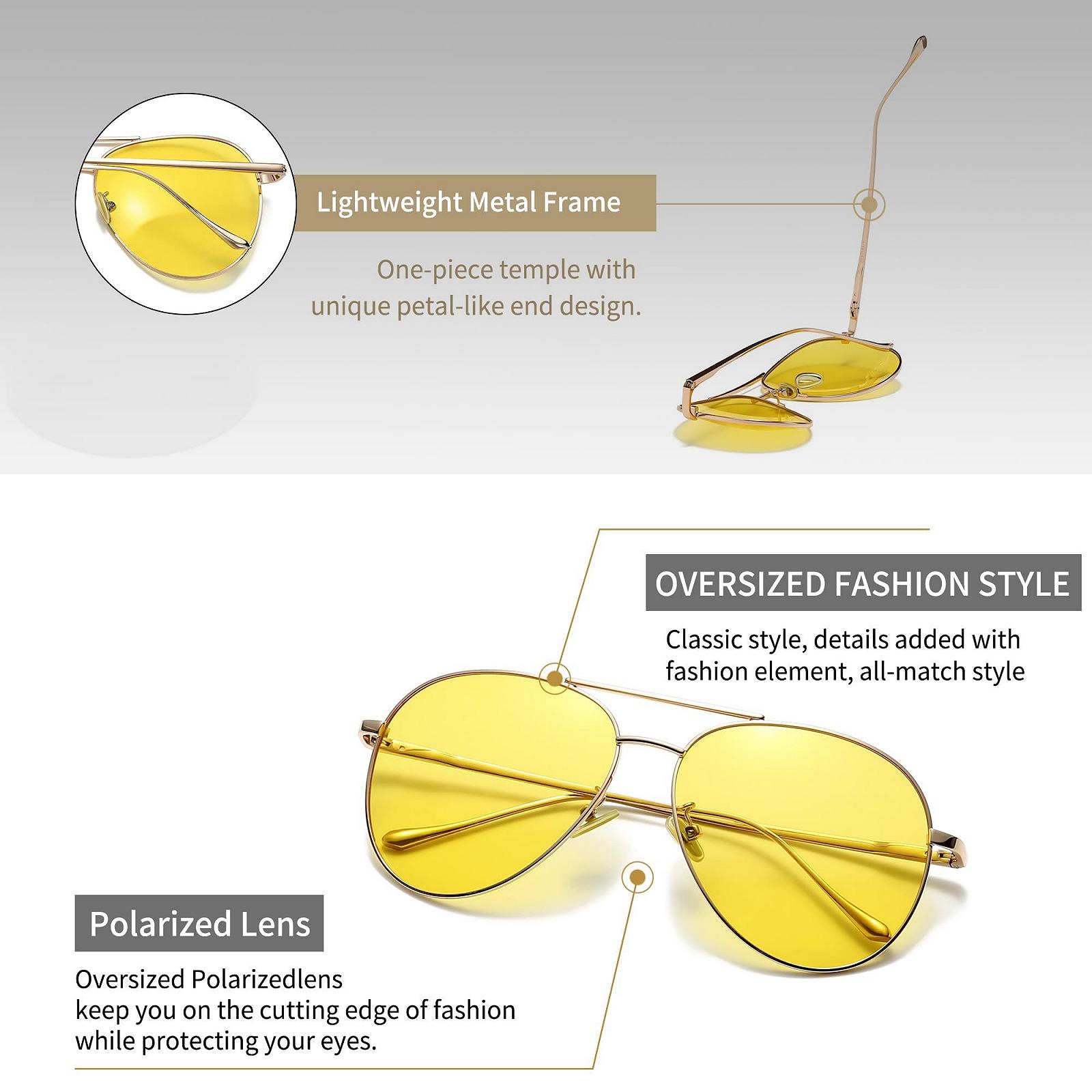 Солнцезащитные очки Oversized для женщин, легкие модные поляризованные линзы., фото №4