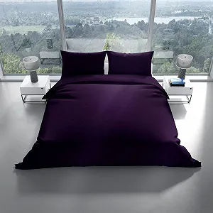 Постельное белье Leonado Vicenti хлопок однотонное 135 x 200 см 155 x 200 см 155 x 220 см 200 x 200 см 200 x 220 см 220 x 240 см 2 предмета фиолетовый synthetic.ua - Фото 1