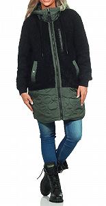 Куртка Hailys Жіноча зі штучним хутром на капюшоні, коротка, з тканини в комбінації synthetic.ua - Фото 1