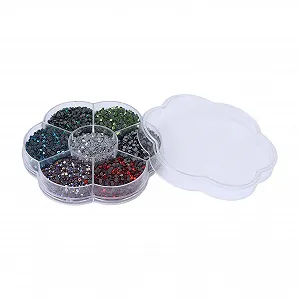 Стрази Плоскі Стрази 10080 шт, Райдужні круглі намистини 7 кольорів Скляні synthetic.ua - Фото 1