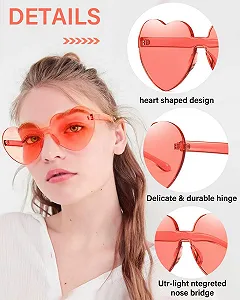 Солнцезащитные Очки Сердце Разноцветные Без Оправы Розовый/Красный synthetic.ua - Фото 1