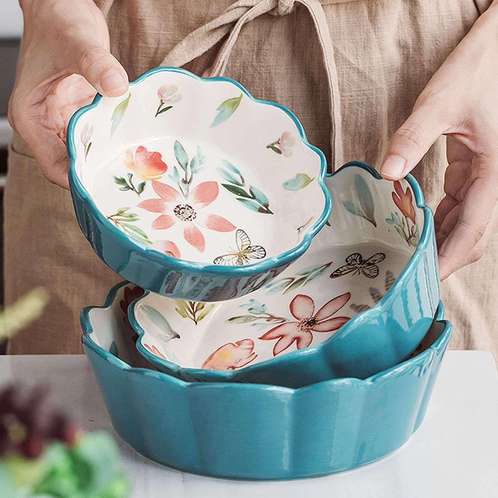 Форма для выпечки круглая Керамическая 700 мл Голубая, фото №4 Форма для выпечки круглая Керамическая 700 мл Голубая, фото №4