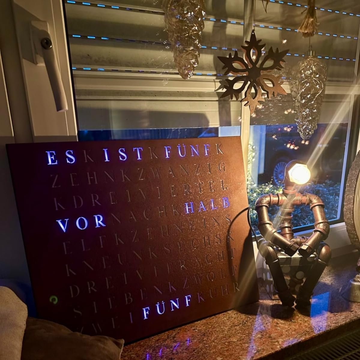 Настільна лампа Water Pipe Robot Style у вінтажному індустріальному стилі Steampunk, залізо, колір іржі B, фото №4