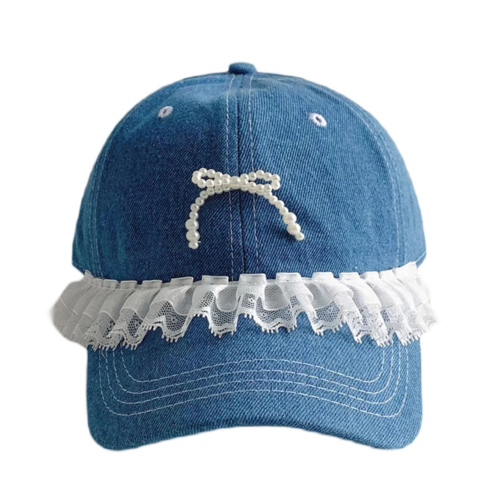 Капелюх від сонця Yoisdtxc для дівчаток низькопрофільний з мереживом та бантом, фото №1