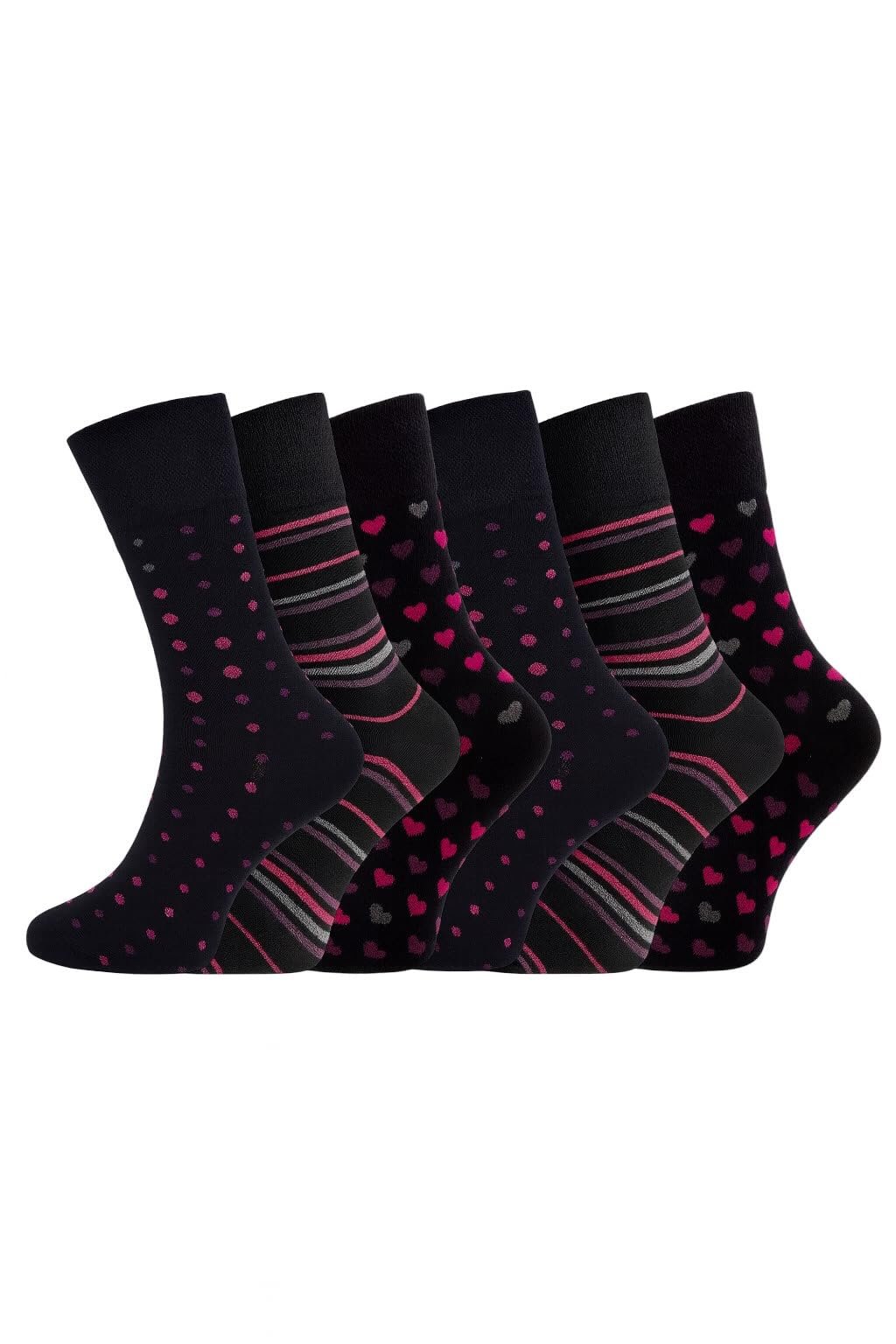 Носки ARG 6 пар Non Elastic Diabetic для женщин Легкий захват Свободные мягкие хлопковые носки для отекших ног Размер 4-8, фото №1